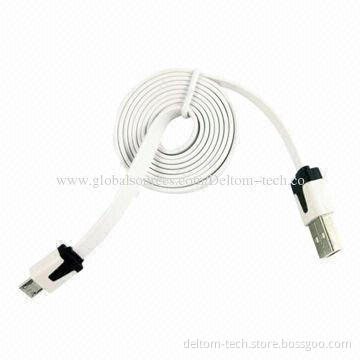 White Noodle USB to Micro USB Data 1m Cable, High-speed USB2.0